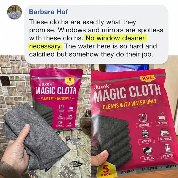 Magic Cleaning Cloths – Streak-Free Cleaning with Just Water | Reusable 5-Pack