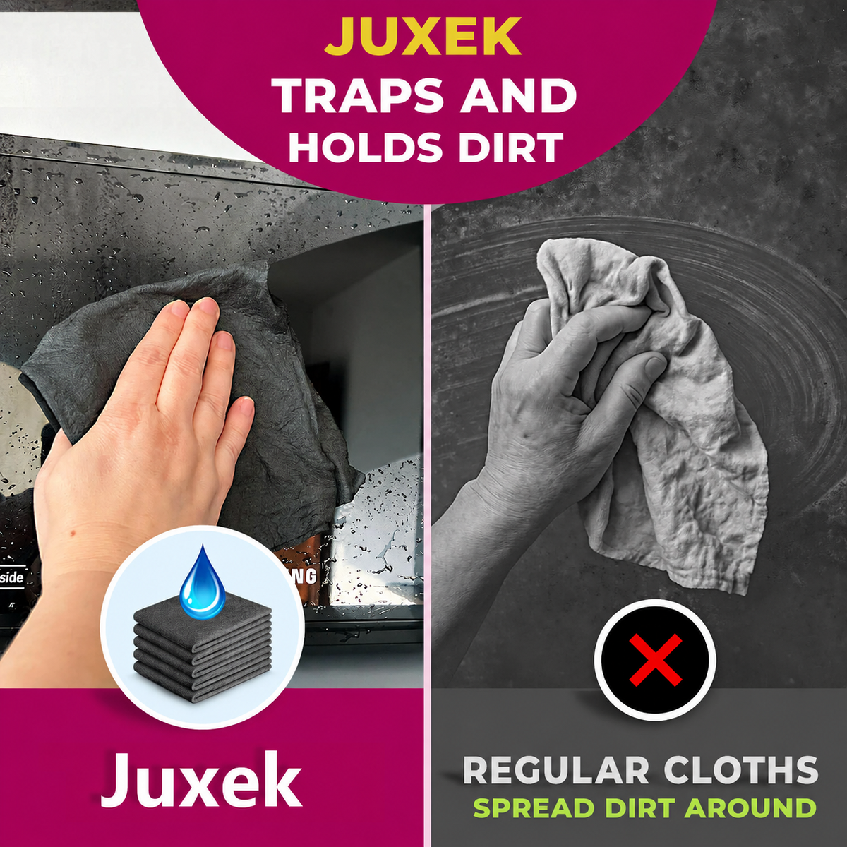 Magic Cleaning Cloths – Streak-Free Cleaning with Just Water | Reusable 5-Pack
